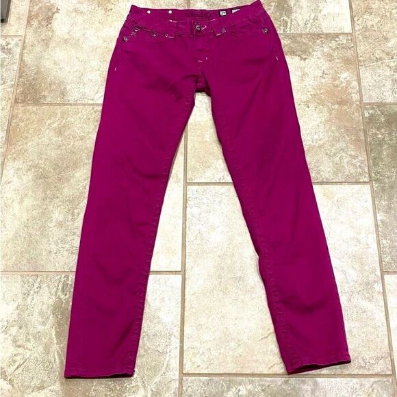 Miss Me Skinny Raspberry Stretch Jeans 29x32 Embellished Back Pockets EUC - Picture 5 of 13